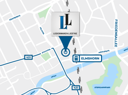 Karte Anfahrt Lederwaren Liedtke Elmshorn